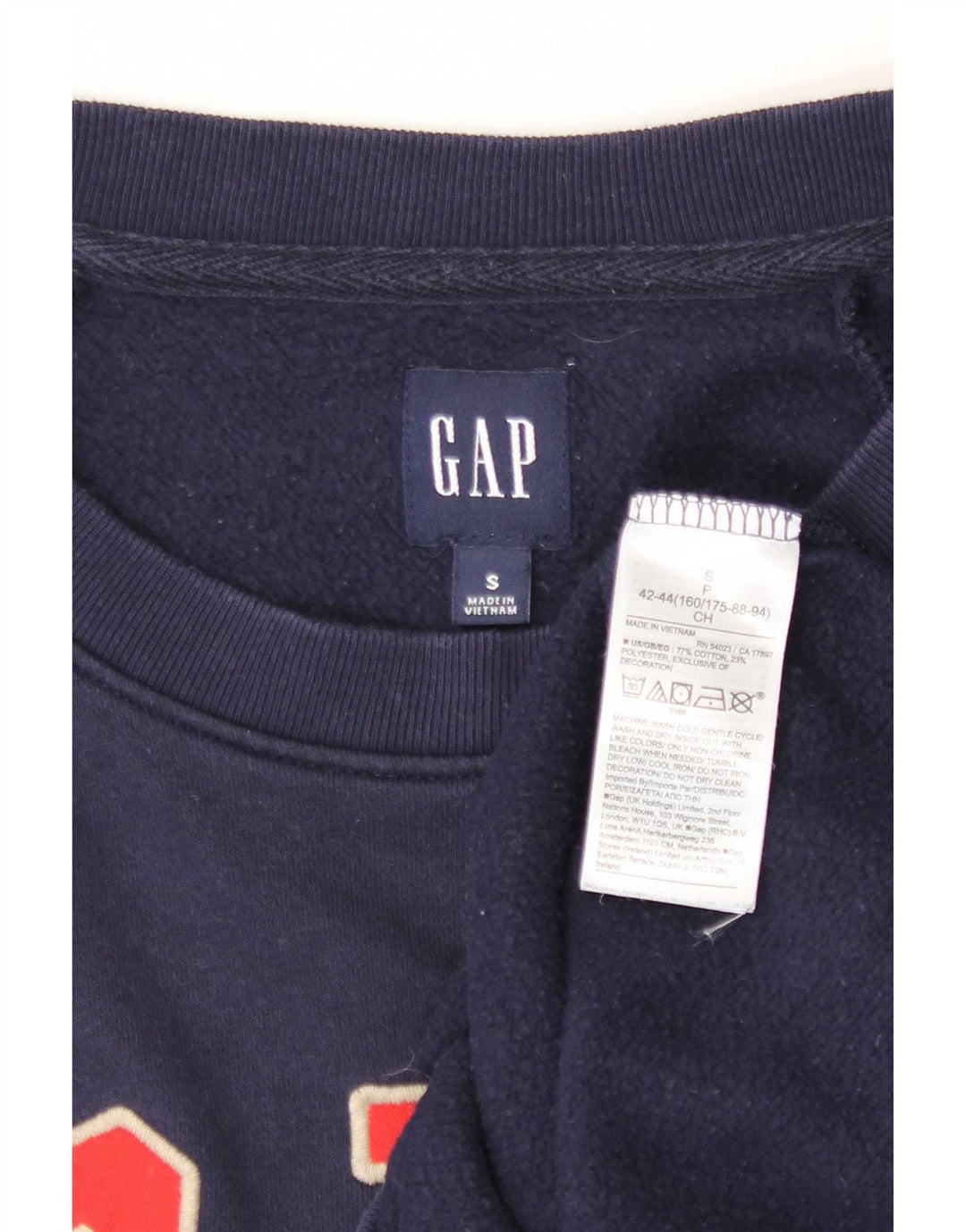 Moletom feminino Gap Crop Graphic Oversized Jumper Reino Unido 10 Pequeno Azul Marinho