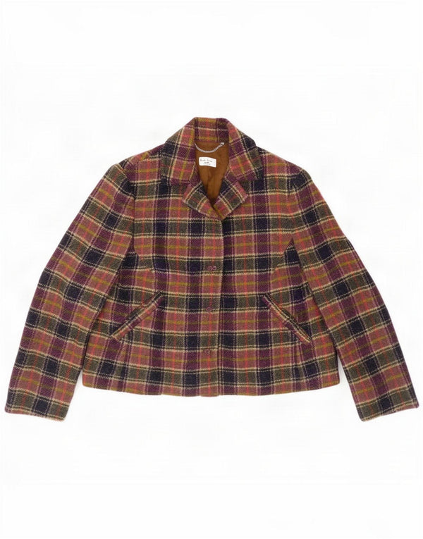 Paul Smith Jaqueta blazer feminina de 3 botões EU 40 Xadrez médio multicolorido