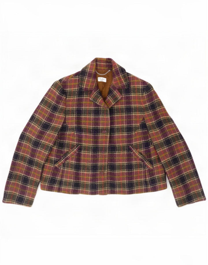 Paul Smith Jaqueta blazer feminina de 3 botões EU 40 Xadrez médio multicolorido