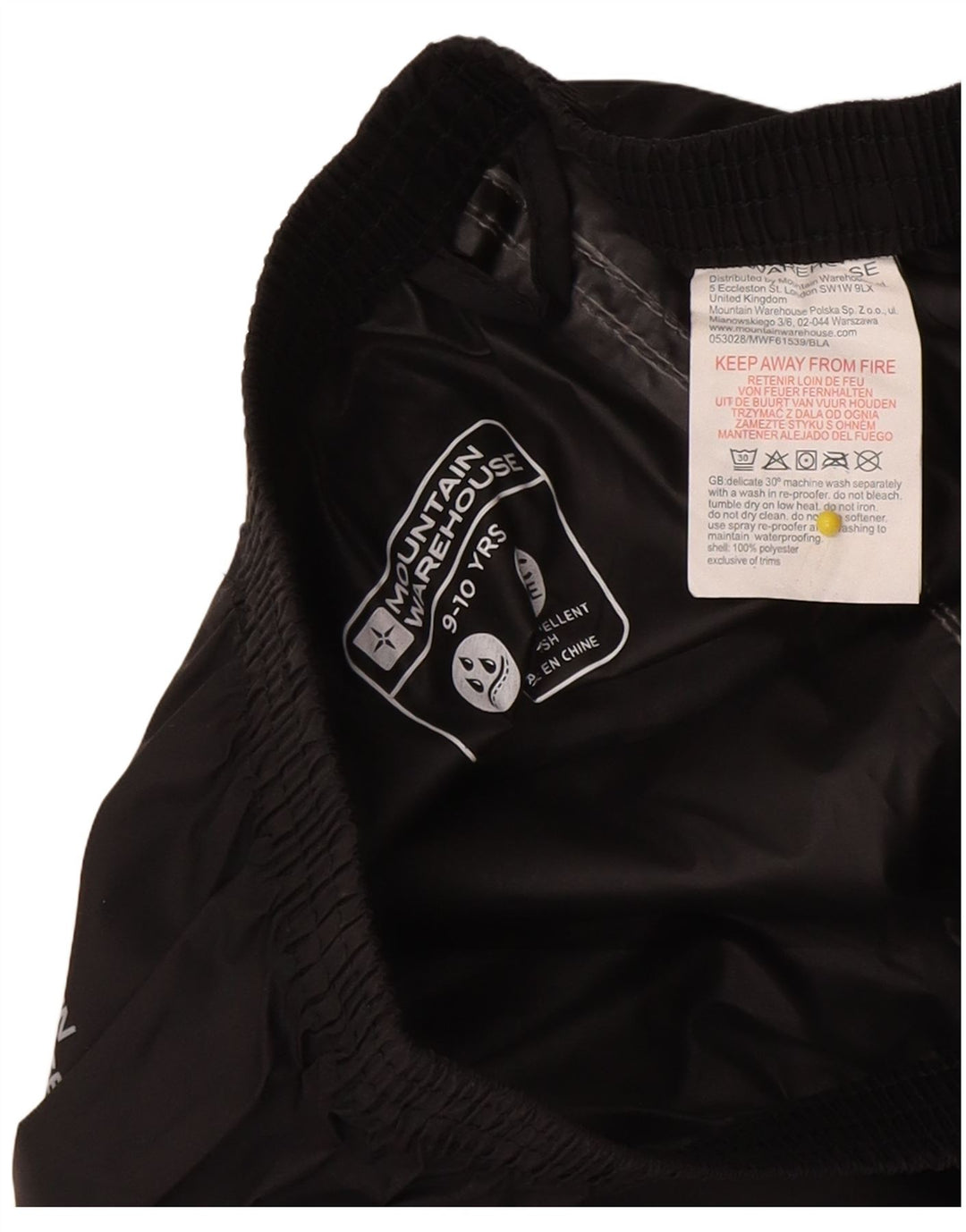 Calças impermeáveis Mountain Warehouse Boys Isoory 9-10 anos pretas