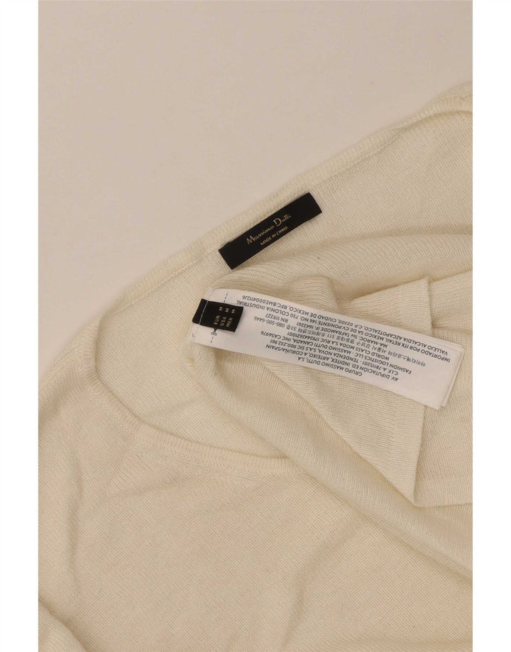 Top feminino Massimo Dutti manga comprida Reino Unido 14 algodão bege médio