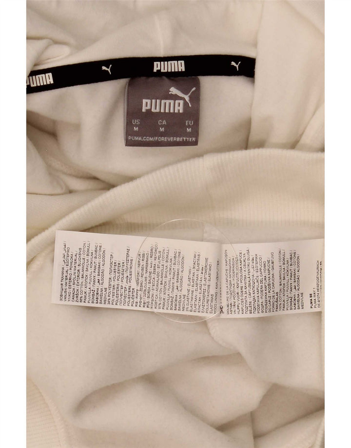 Puma masculino gráfico moletom com capuz médio algodão branco