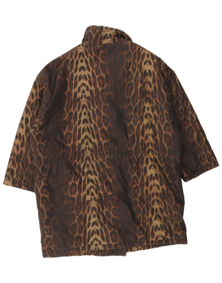 Preca Casaco feminino oversized com peito duplo IT 42 marrom médio estampa animal