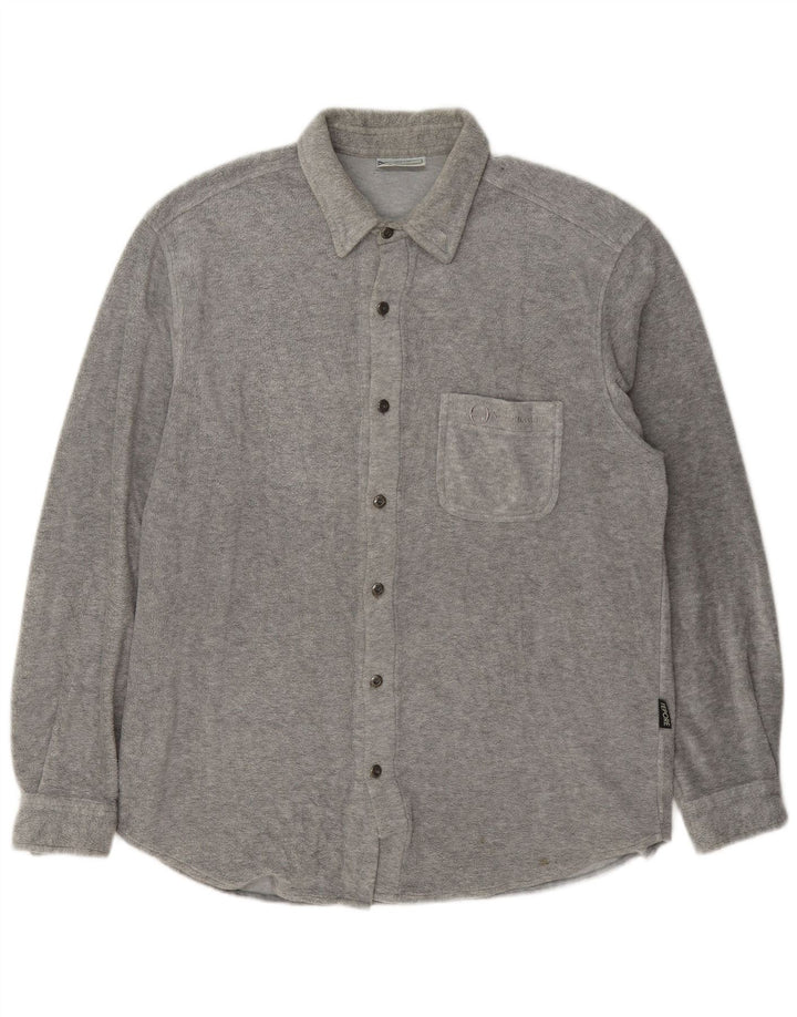 Camisa de lã masculina Sergio Tacchini XL cinza