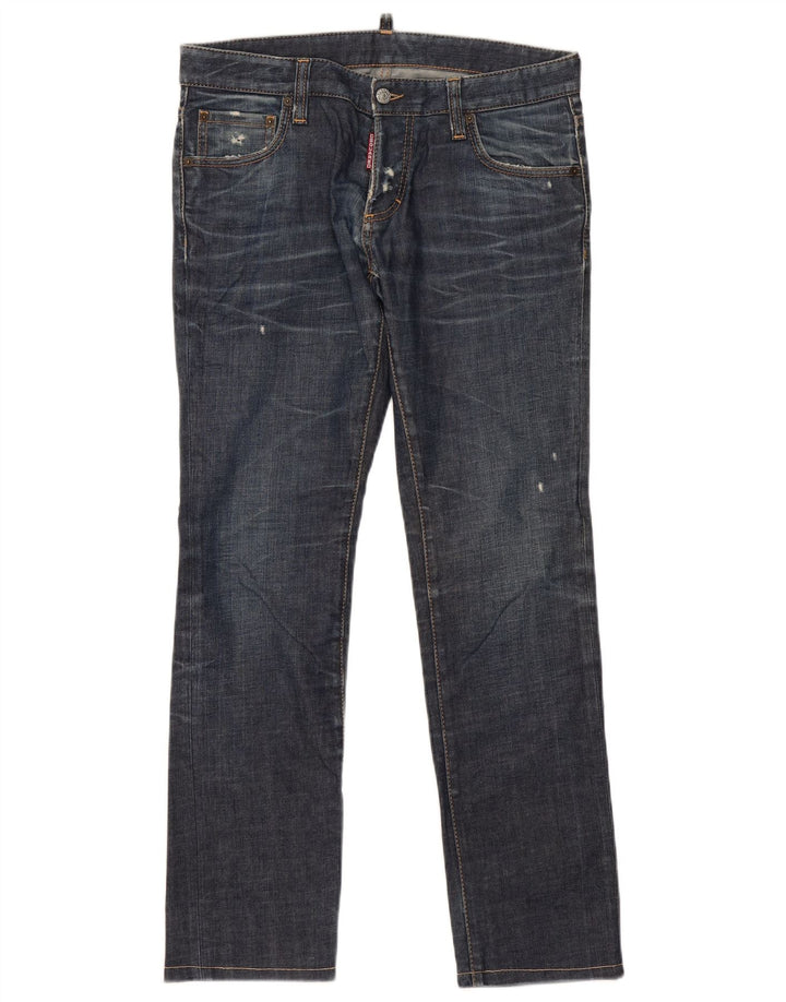 Dsquared2 Calça Jeans Feminina Slim IT 48 XL W36 L32 Azul Marinho Algodão