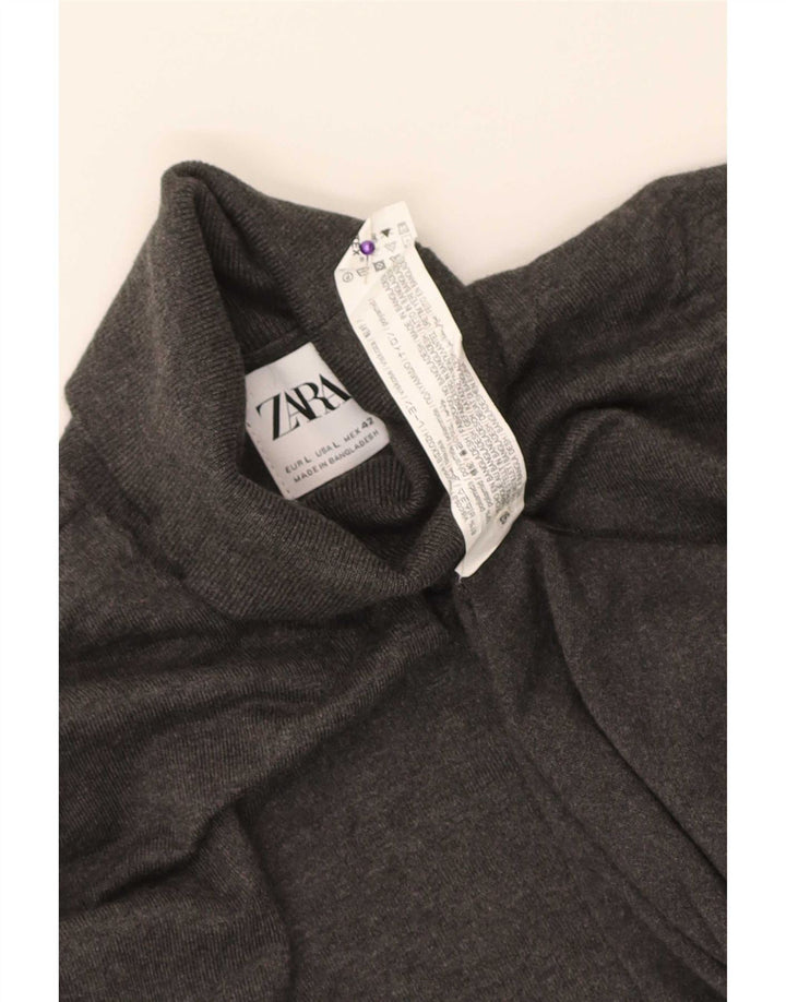Suéter masculino Zara com gola redonda e viscose manchada cinza grande
