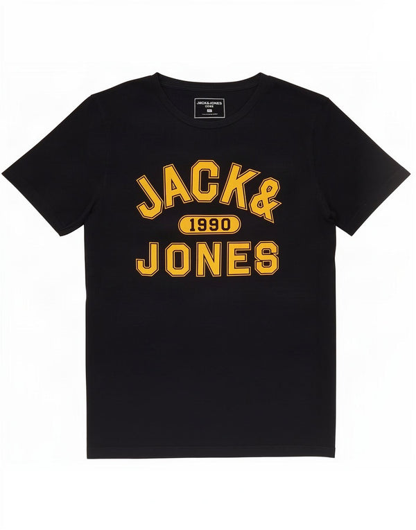 Camiseta gráfica masculina Jack & Jones grande algodão azul marinho