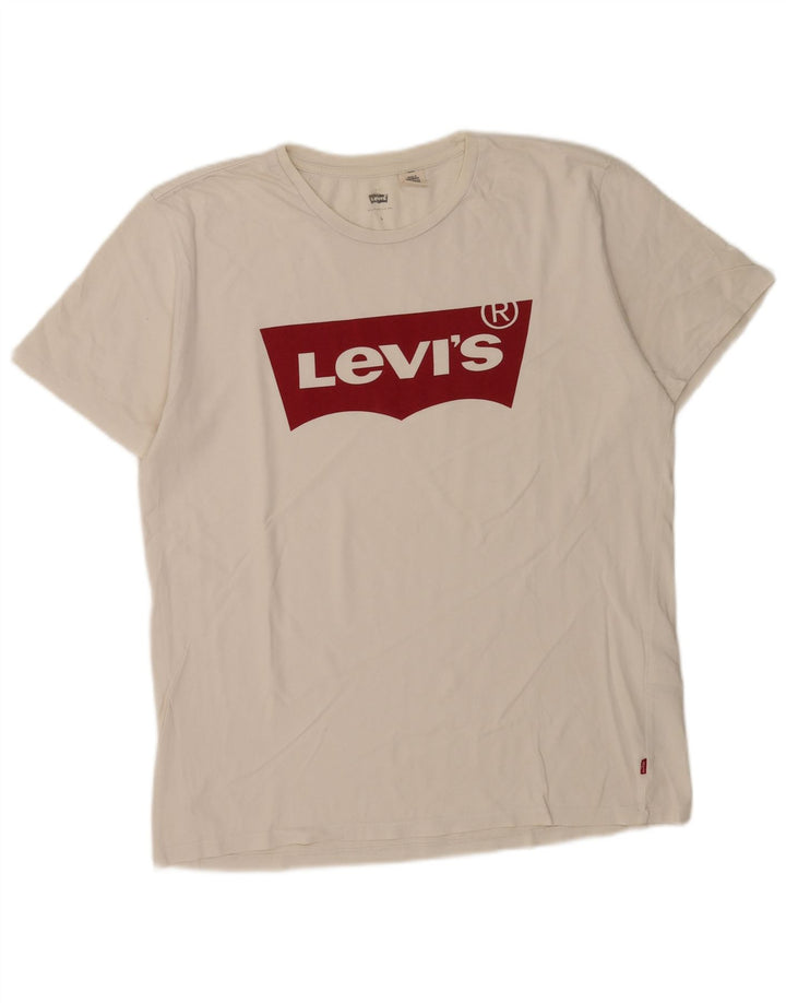 Camiseta gráfica masculina Levi's Top grande de algodão branco