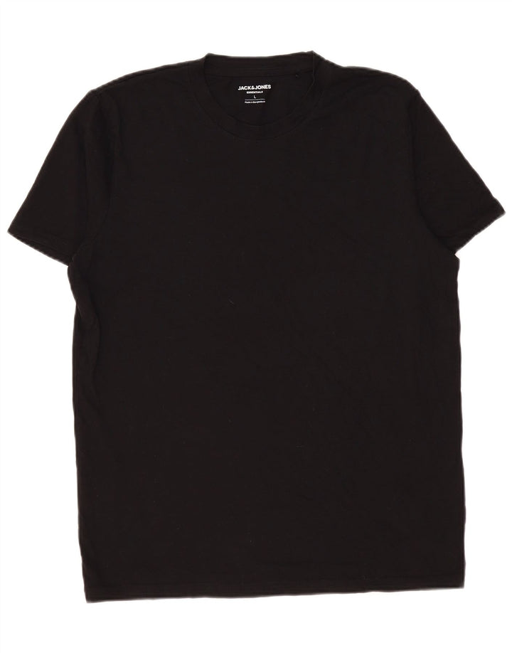 Camiseta masculina Jack & Jones grande algodão preto