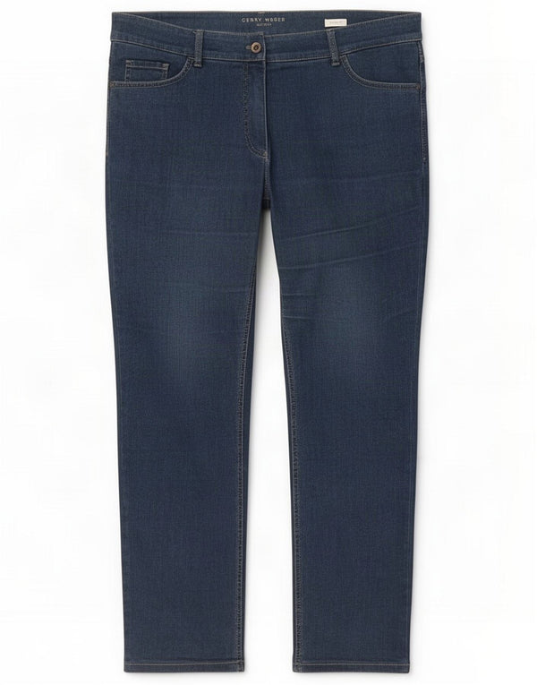 Gerry Weber Jeans retos femininos UK 18 XL W38 L29 Algodão azul marinho