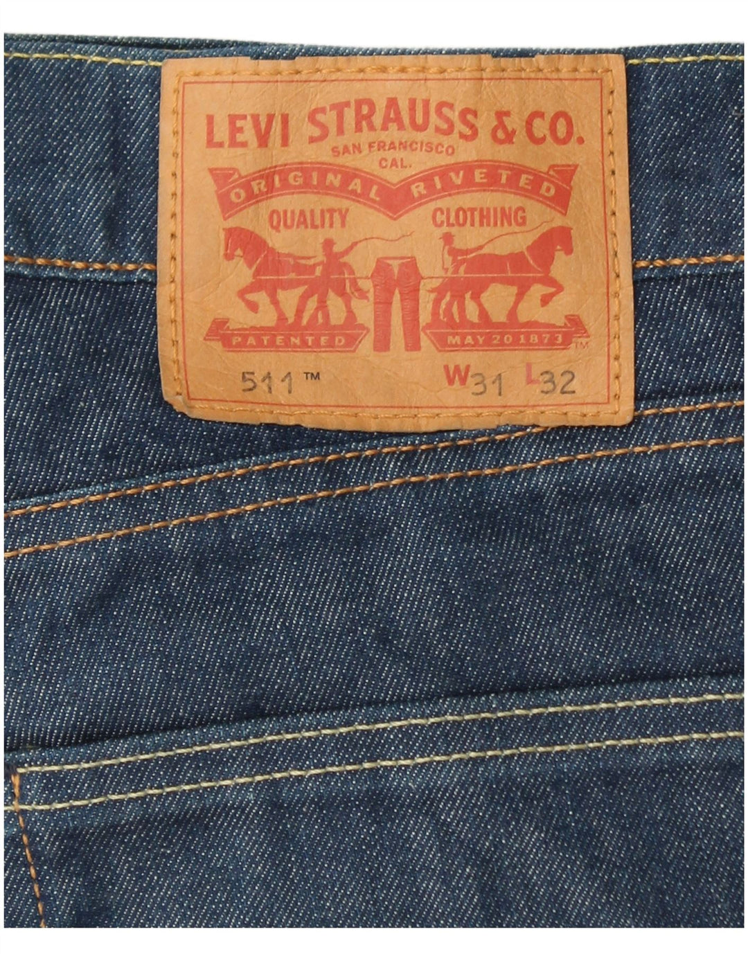 LEVI'S Feminino 511 Slim Jeans W31 L32 Azul Algodão