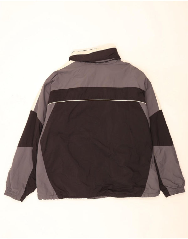 Jaqueta corta-vento masculina Columbia com capuz UK 44 2XL preto colorblock nylon