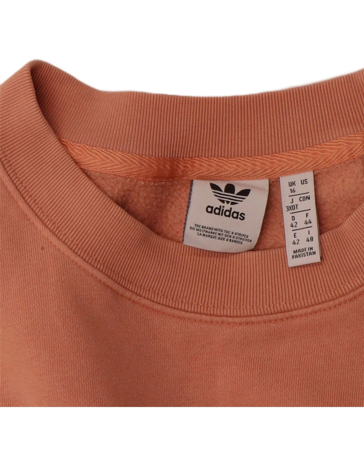 Adidas feminino oversized moletom jumper reino unido 16 grande laranja algodão