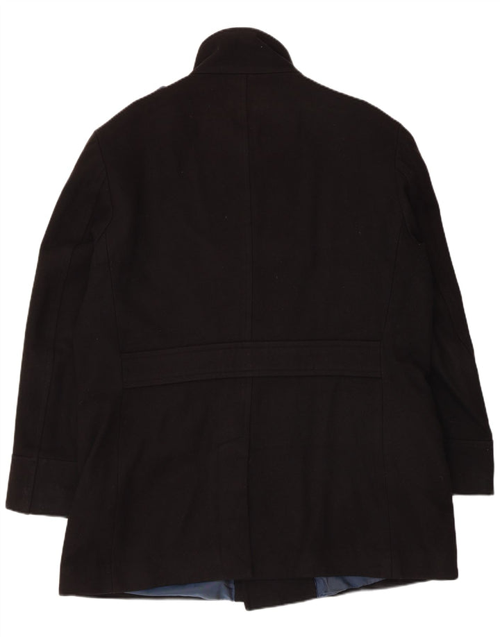 Casaco masculino Marks & Spencer com peito duplo Reino Unido 42 XL lã preta