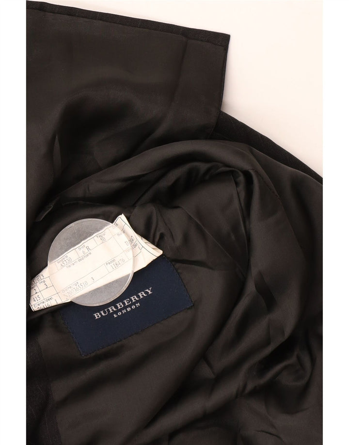 Jaqueta blazer masculina Burberry com 3 botões tamanho 50 lã listrada cinza médio