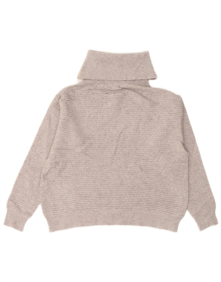 Suéter feminino Phase Eight com gola redonda e gola redonda Reino Unido 14 viscose cinza médio