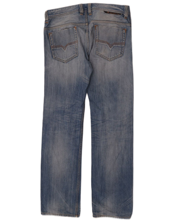 Diesel Masculino Safado Regular Slim Straight Jeans W30 L30 Azul Algodão