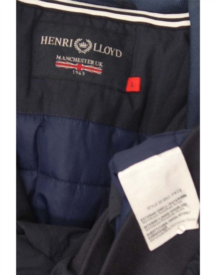 Jaqueta bomber masculina Henri Lloyd gráfica Reino Unido 40 grande nylon azul marinho