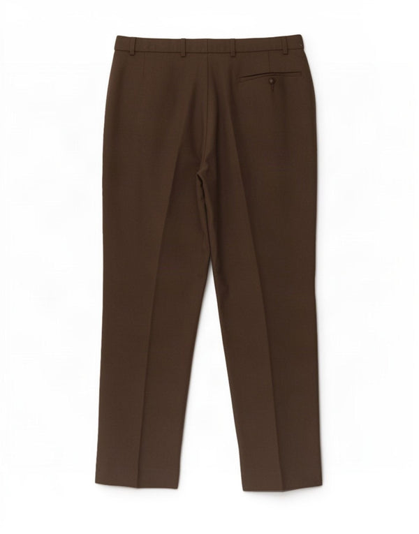 Calça masculina de terno reto Marks & Spencer W36 L31 poliéster marrom