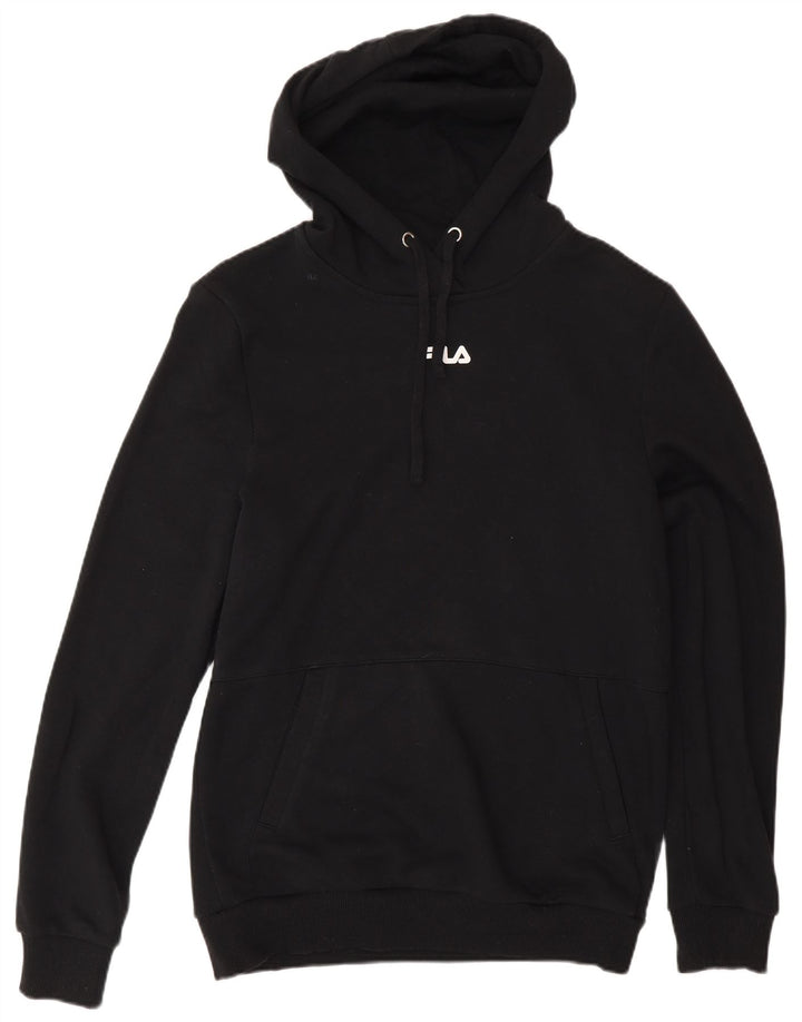 Fila Mens Hoodie Jumper IT 50 Médio Algodão Preto