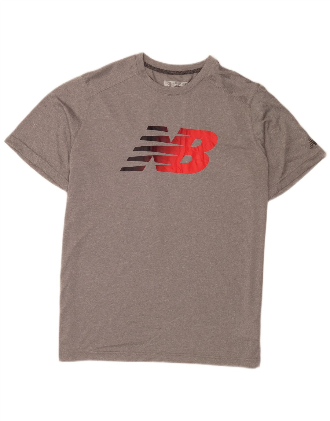 Camiseta gráfica masculina New Balance XL poliéster cinza