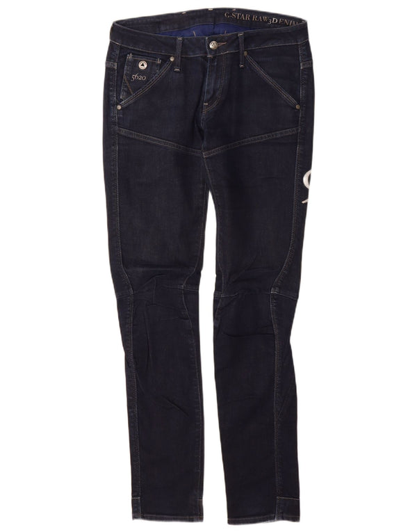 G-Star feminino gráfico cônico jeans W29 L32 algodão azul marinho