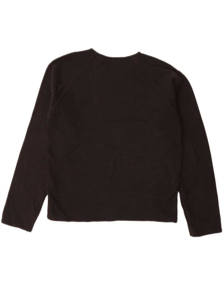 ZARA moletom feminino oversized jumper UK 14 médio preto poliéster
