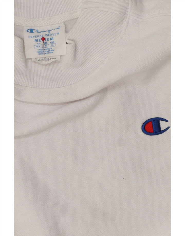 Champion feminino crop moletom jumper UK 14 médio algodão branco