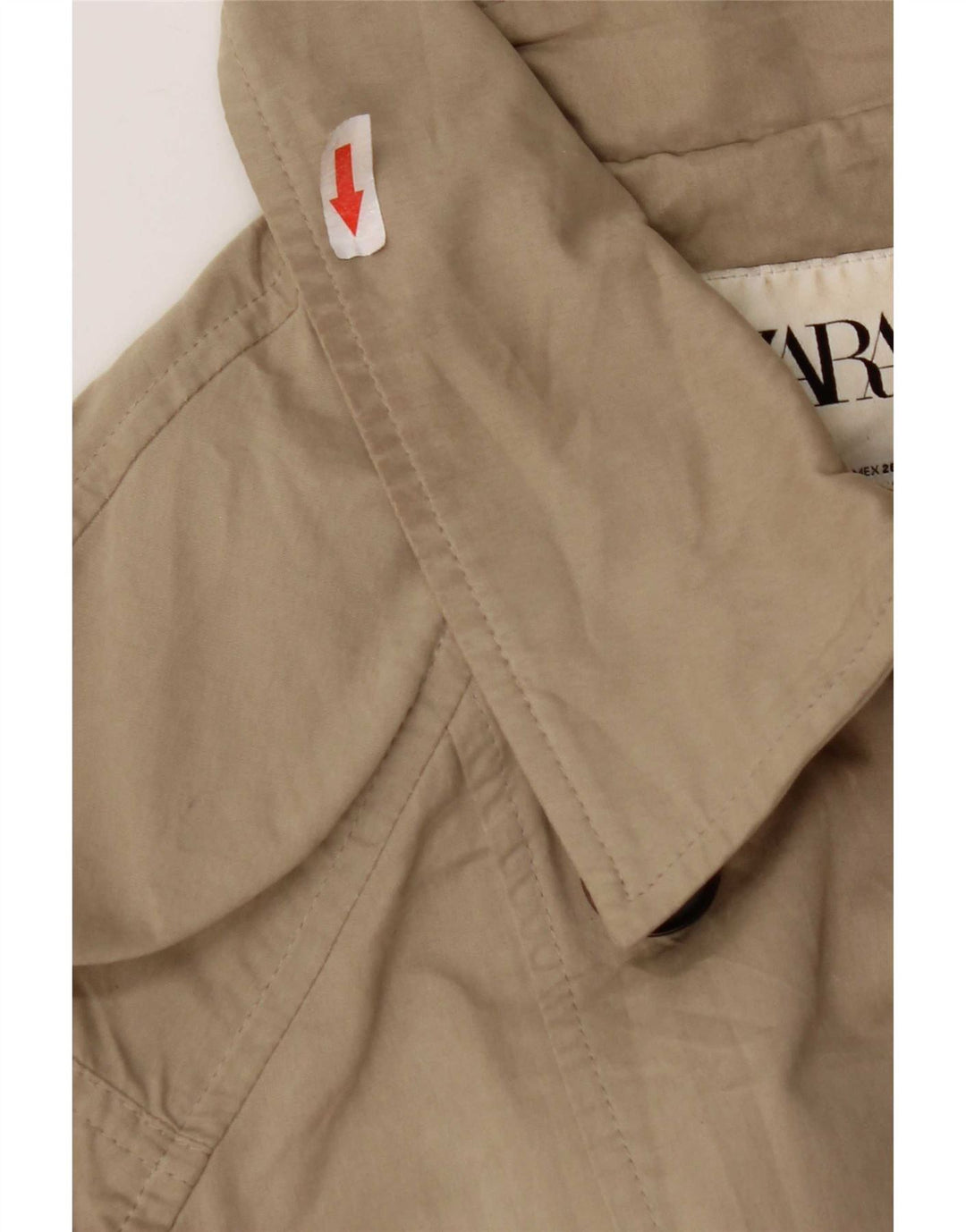 Trench Coat Oversized Feminino Zara UK 10 Pequeno Poliéster Bege
