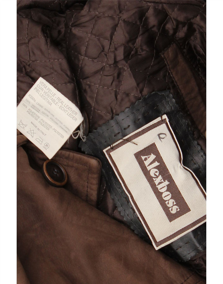 Jaqueta de couro masculina vintage UK 42 XL couro marrom