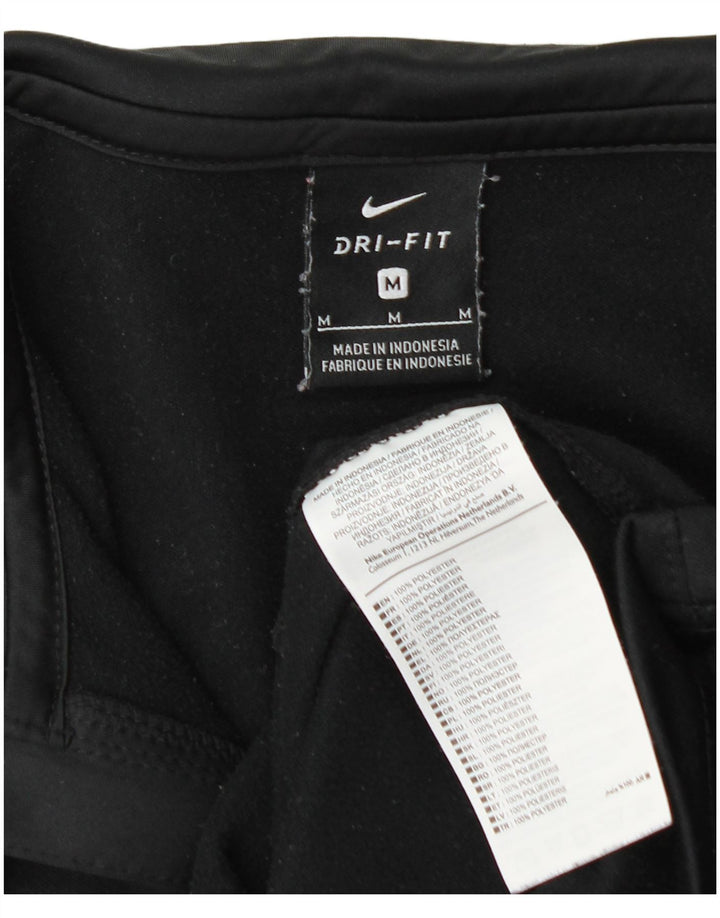 Nike Mens Dri Fit Zip Neck Pullover Treino Top Médio Preto Poliéster