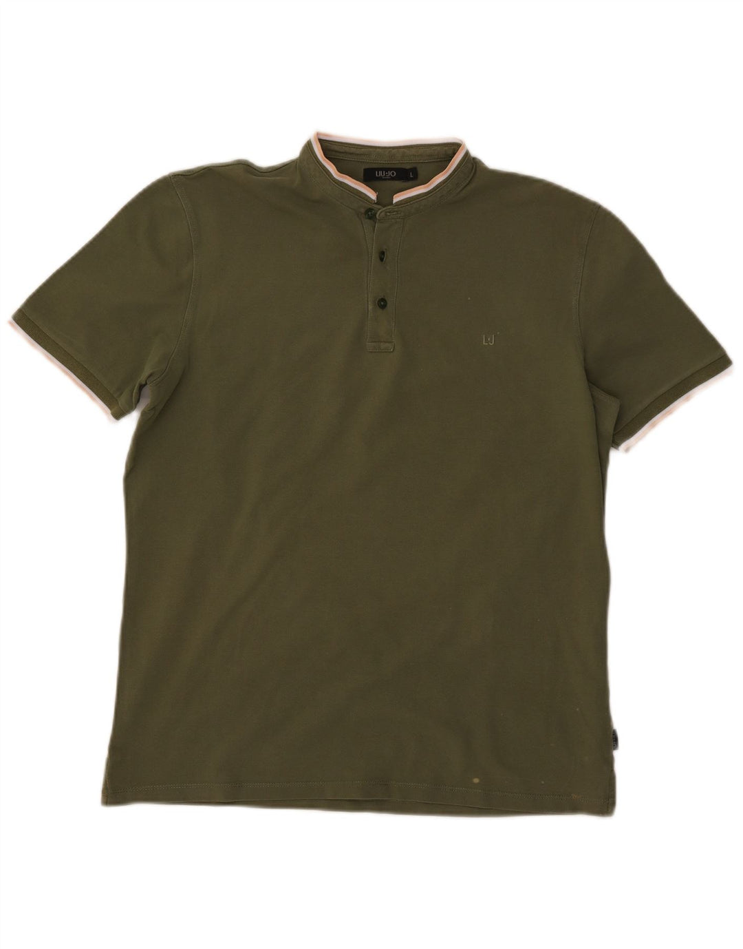Camisa polo masculina Liu Jo grande algodão cáqui