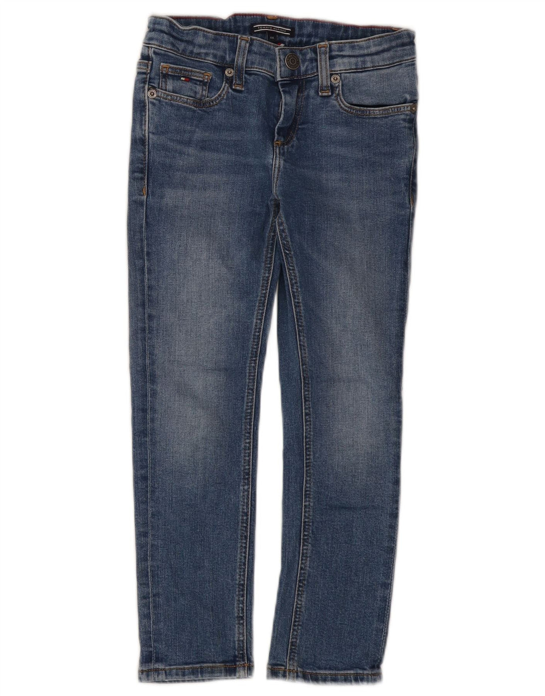 TOMMY HILFIGER Meninos Jeans Slim 5-6 Anos W22 L21 Azul Algodão