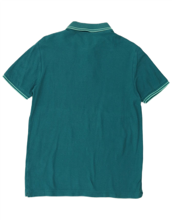 Camisa polo masculina Lotto pequena listrada turquesa