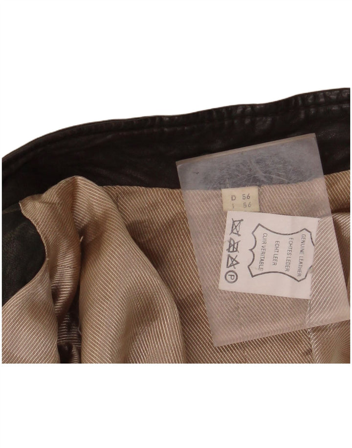 Jaqueta de couro masculina VINTAGE IT 56 3XL couro cáqui