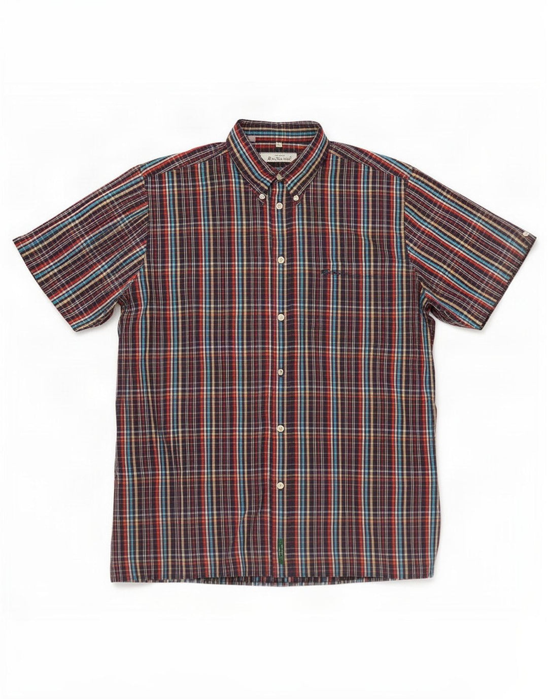 Camisa masculina de manga curta Ben Sherman XL algodão xadrez multicolorido