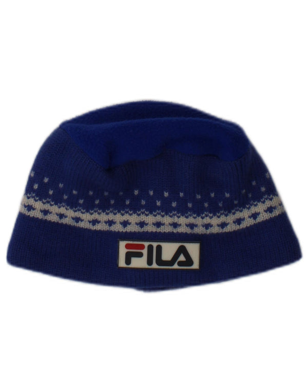 Gorro masculino Fila Knit Beanie tamanho único azul Fair Isle Wool Sports