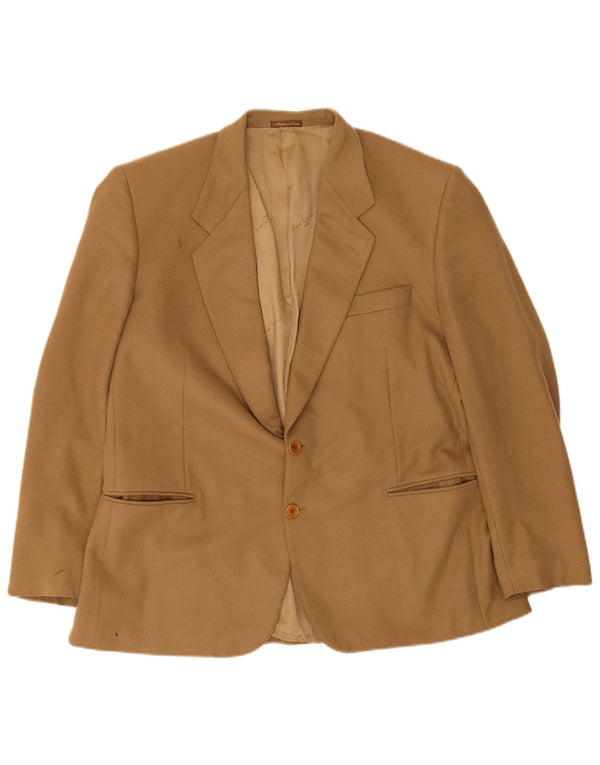Jaqueta blazer masculina Ermenegildo Zegna com 2 botões IT 52 XL marrom caxemira