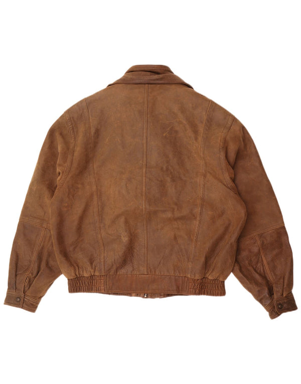 Jaqueta de couro masculina Wilsons UK 40 grande couro marrom