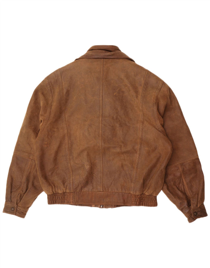 Jaqueta de couro masculina Wilsons UK 40 grande couro marrom