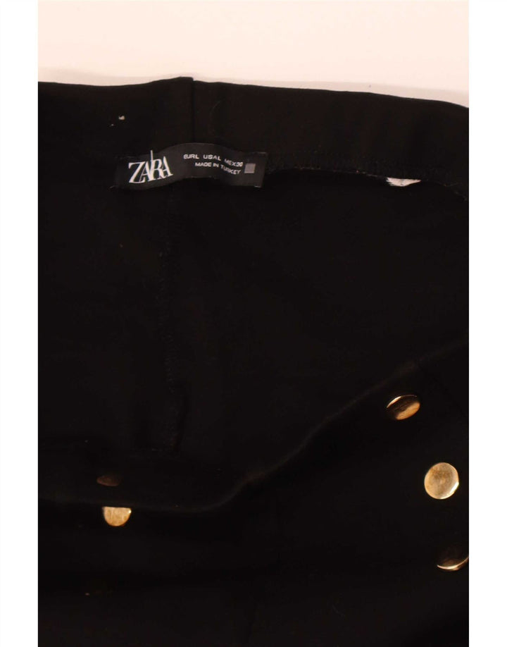 Zara Calça feminina slim cortada grande W30 L24 preta