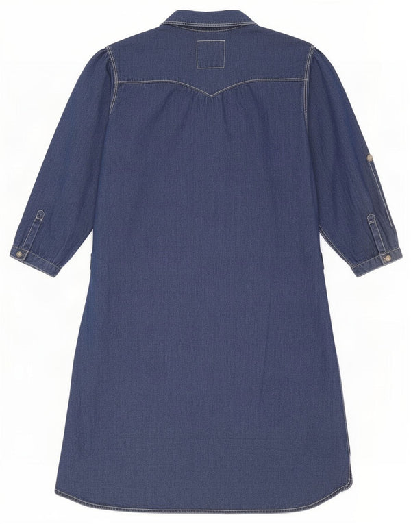 Vestido camisa jeans de manga 3/4 para meninas Levi's 13-14 anos XL azul marinho algodão