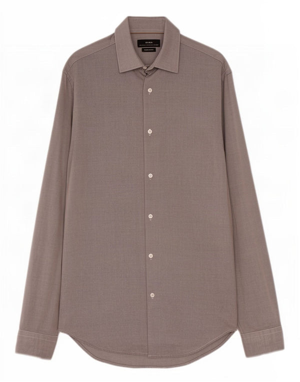 Zara Mens Regular Fit Shirt Medium Grey Cotton