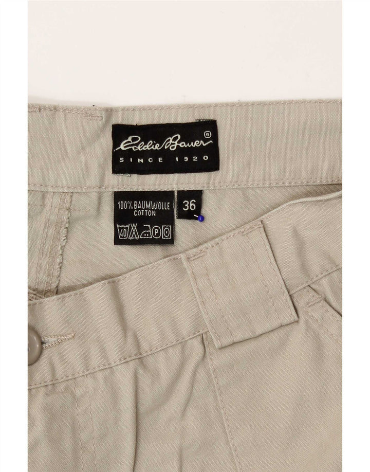 Shorts cargo regular masculino Eddie Bauer W36 grande algodão bege