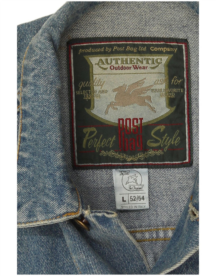 Jaqueta jeans masculina vintage IT 52/54 grande algodão azul