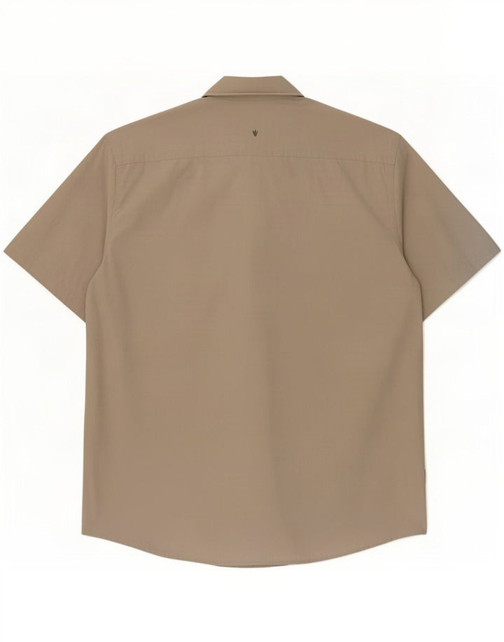 Camisa masculina de manga curta Fat Face algodão listrado cinza médio
