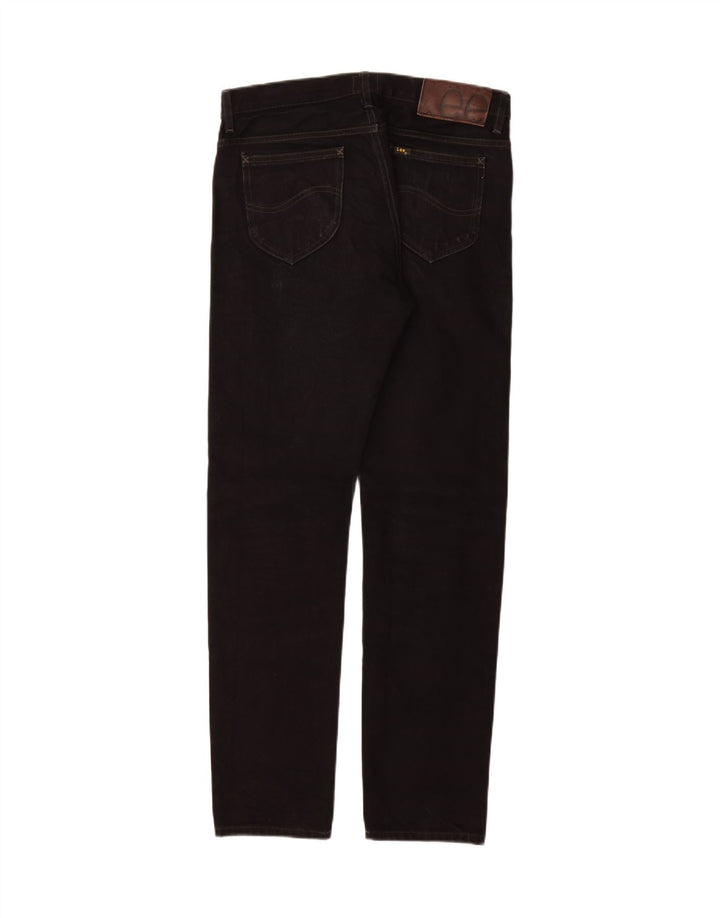 Lee Mens Rider Straight Jeans W30 L32 Algodão Preto