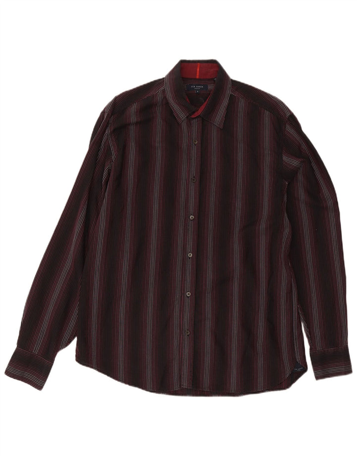 Camisa masculina Ted Baker tamanho 5 XL listrada preta