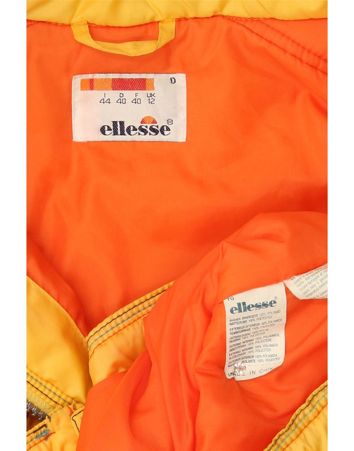 Jaqueta corta-vento feminina Ellesse com capuz grande Reino Unido 12 médio amarelo