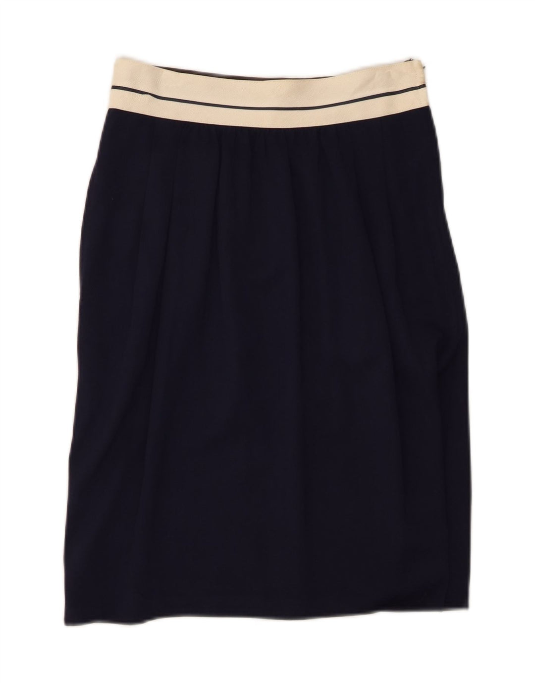 Saia reta feminina Ferretti Studio UK 12 médio W26 azul marinho rayon